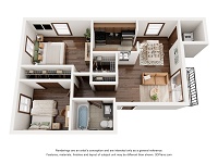 Furnished 2 Bedroom / 1 Bath