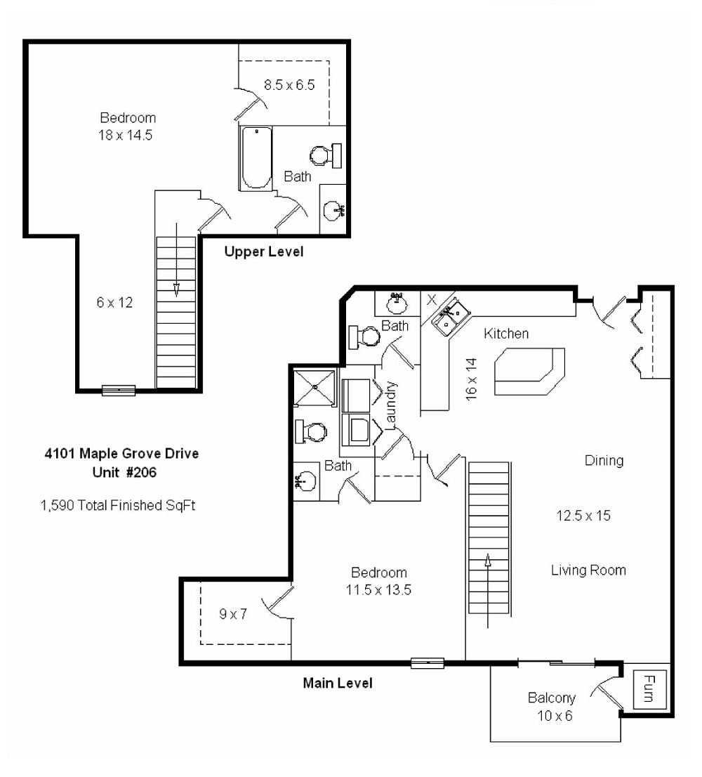 2 Bedroom / 2.5 Bath