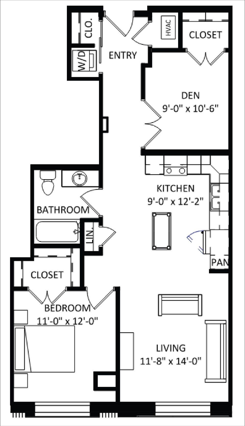1 Bedroom + Den
