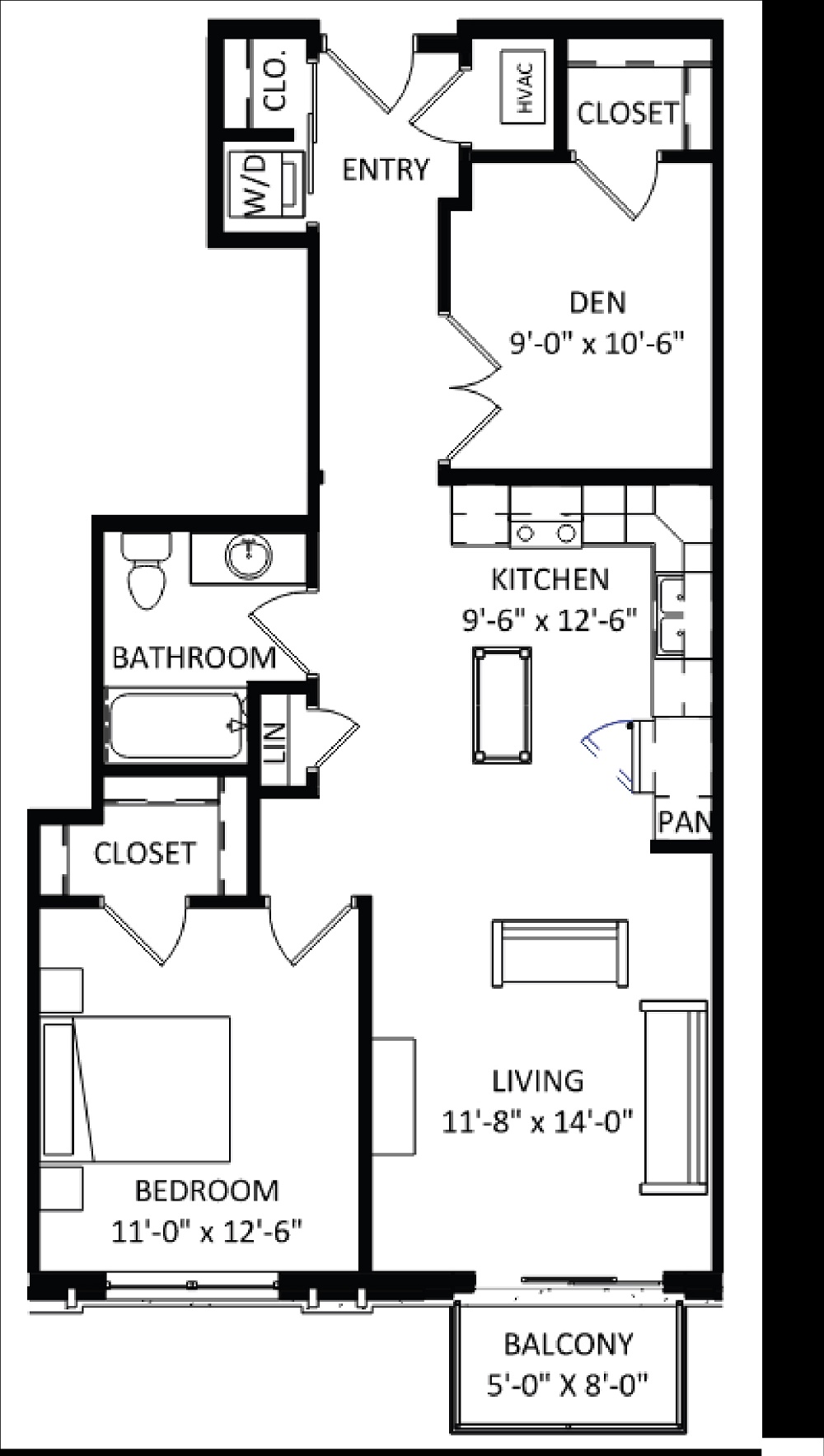 1 Bedroom + Den