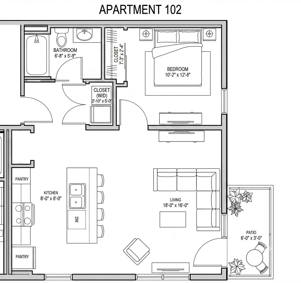 1 Bedroom (1st Floor)