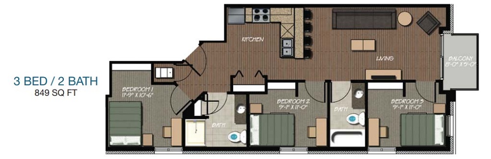 3 Bedroom / 2 Bath