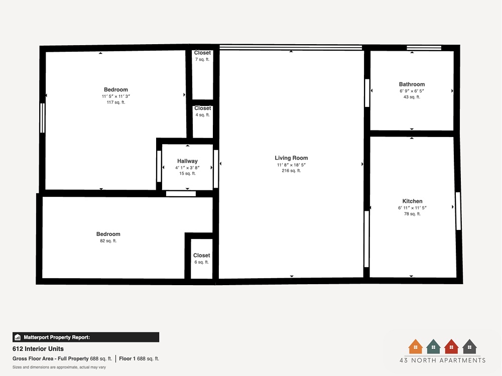 2 Bedroom / 1 Bath