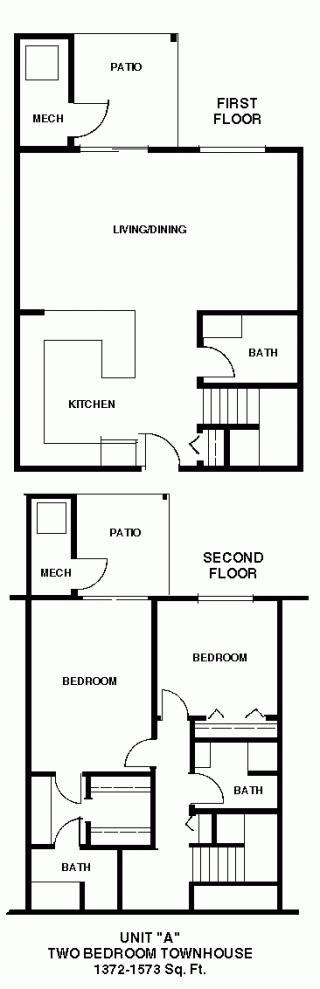 2 Bedroom Townhouse / 2.5 Bath