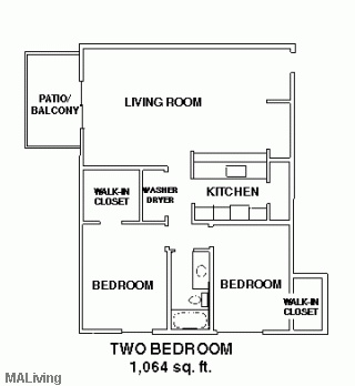 2 Bedroom / 1 Bath Ranch