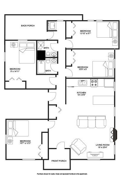 4 Bedroom / 2 Bath