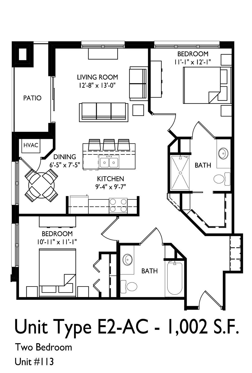 2 Bedroom / 2 Bathrooms
