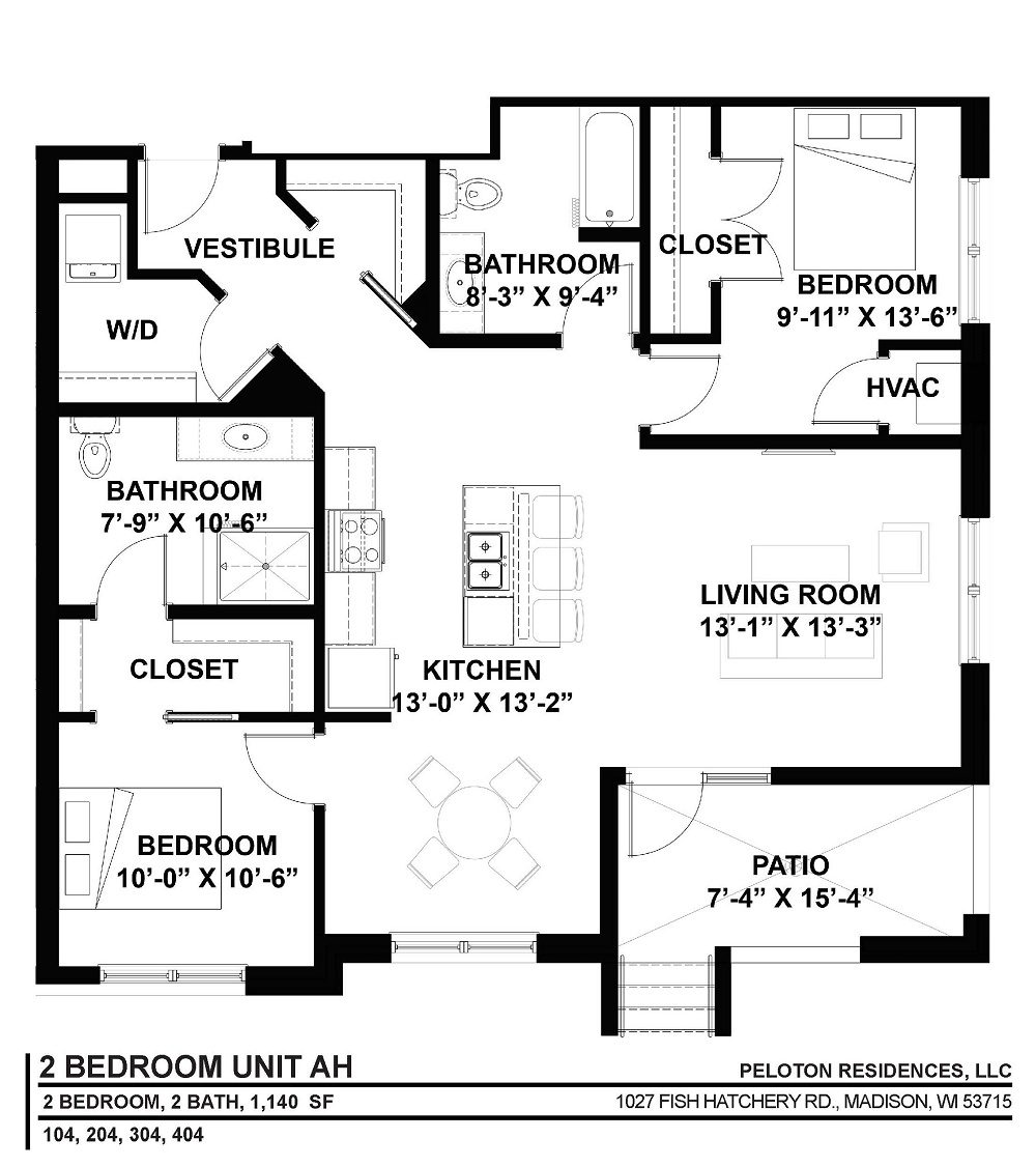 2 Bedrooms / 2 Batths
