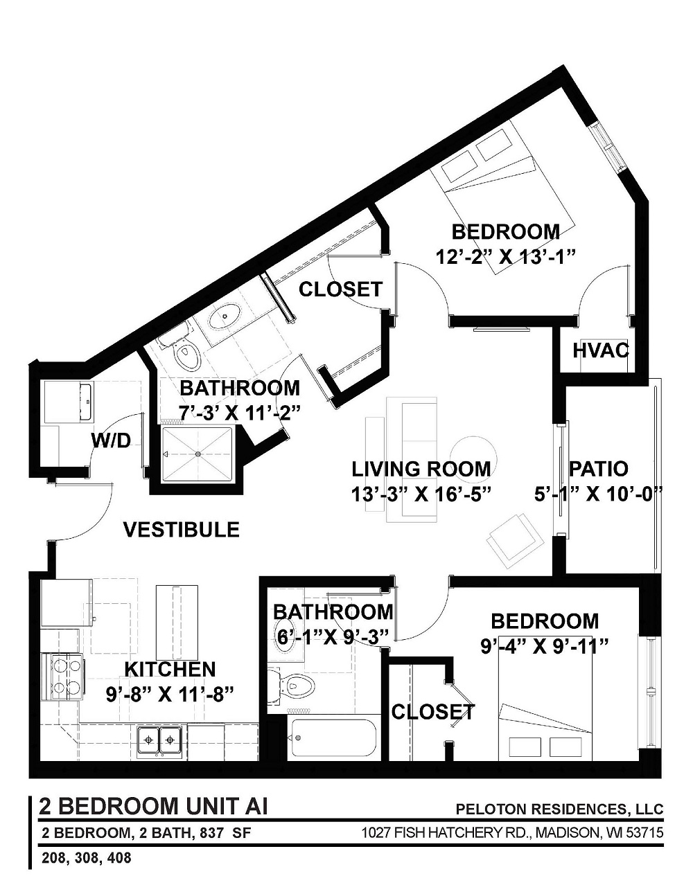 2 Bedrooms / 2 Batths