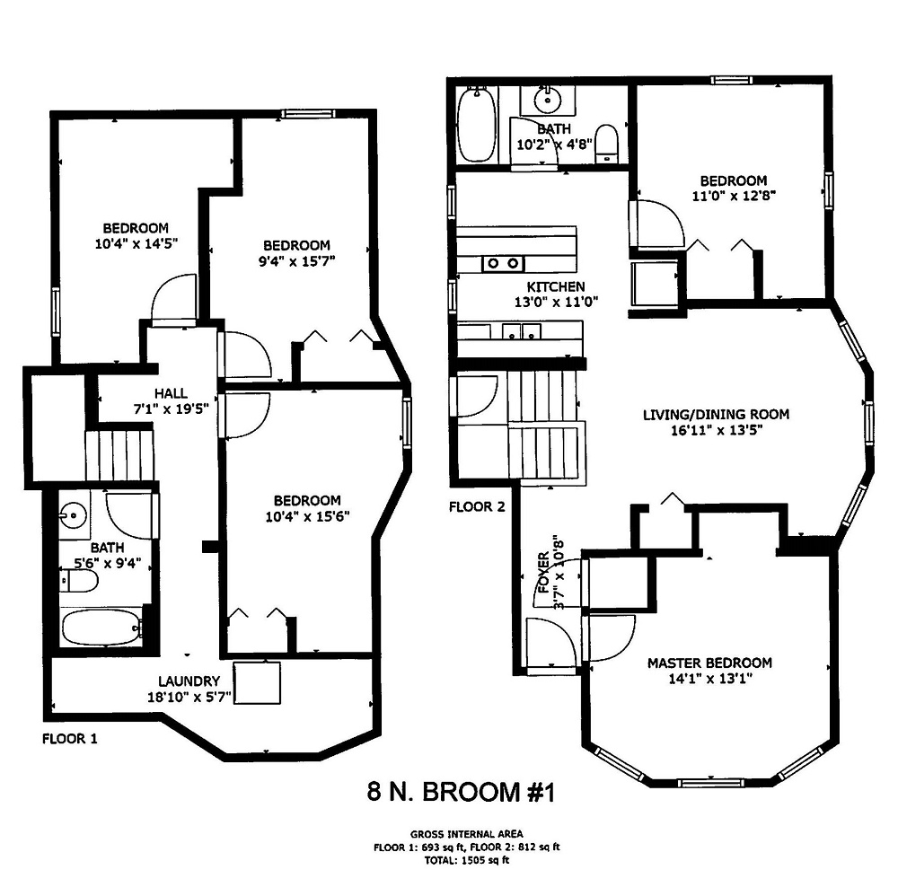 5 Bedrooms / 2 Baths