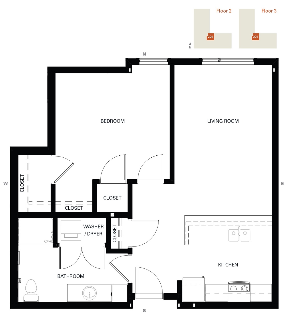 Unit F - 1 Bedroom / 1 Bath