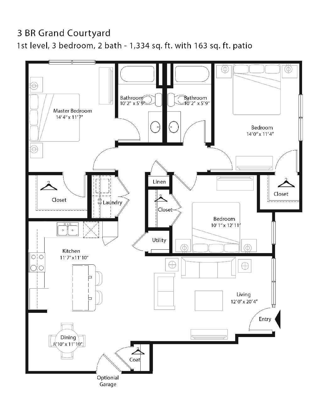 3 Bedroom Grand Courtyard - 1st Level