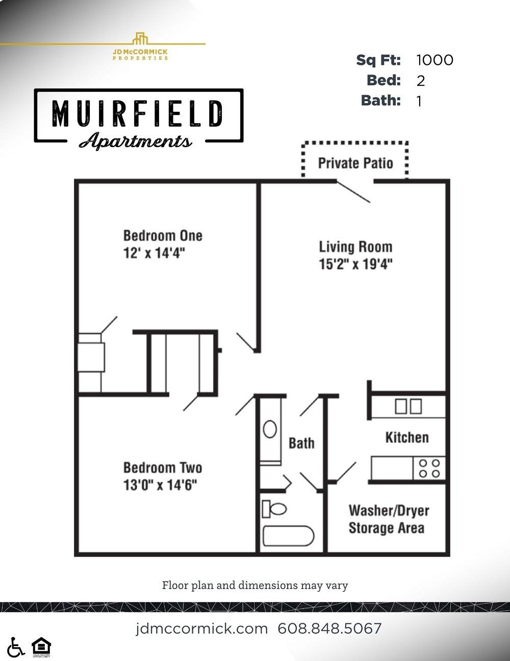2 Bedroom / 1 Bath