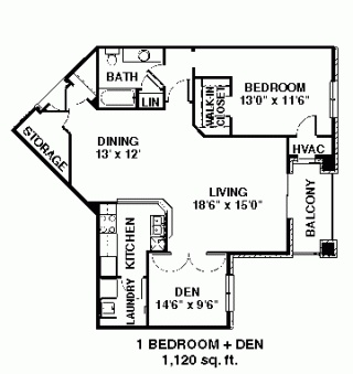 1 Bedroom + Den