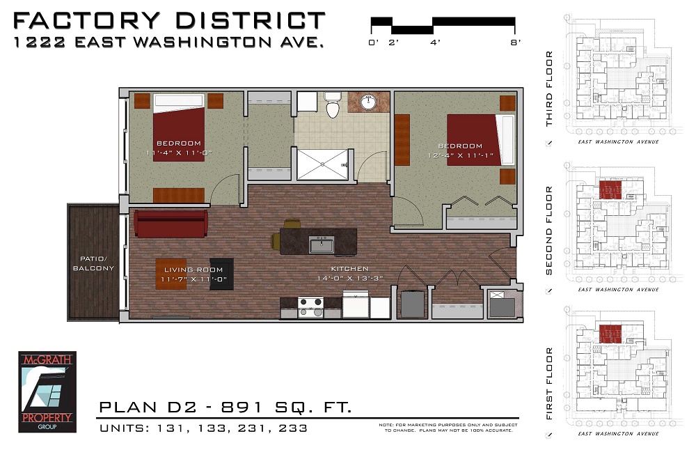 2 Bedroom / 1 Bath