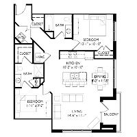 2 Bedroom / 2 Bath