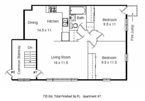2 Bedroom / 1 Bath