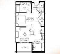Studio / 1 Bath