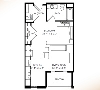 Studio / 1 Bath