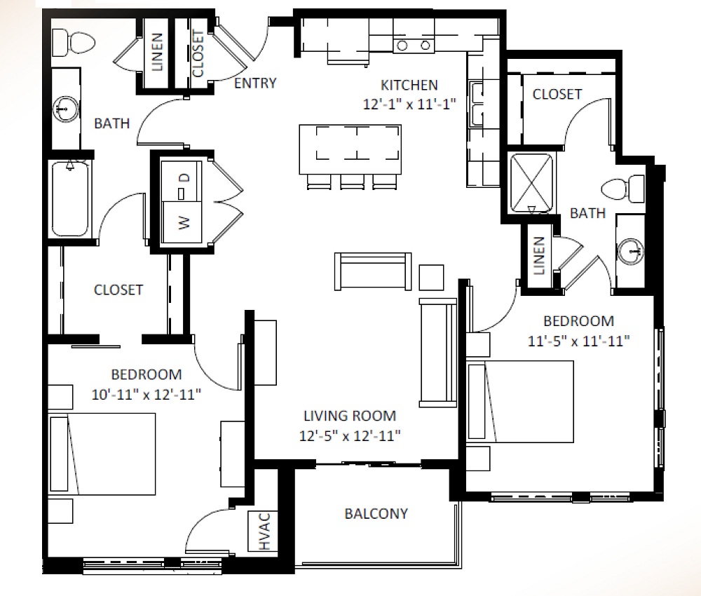 2 Bedroom / 2 Bath