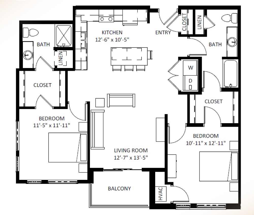 2 Bedroom / 2 Bath