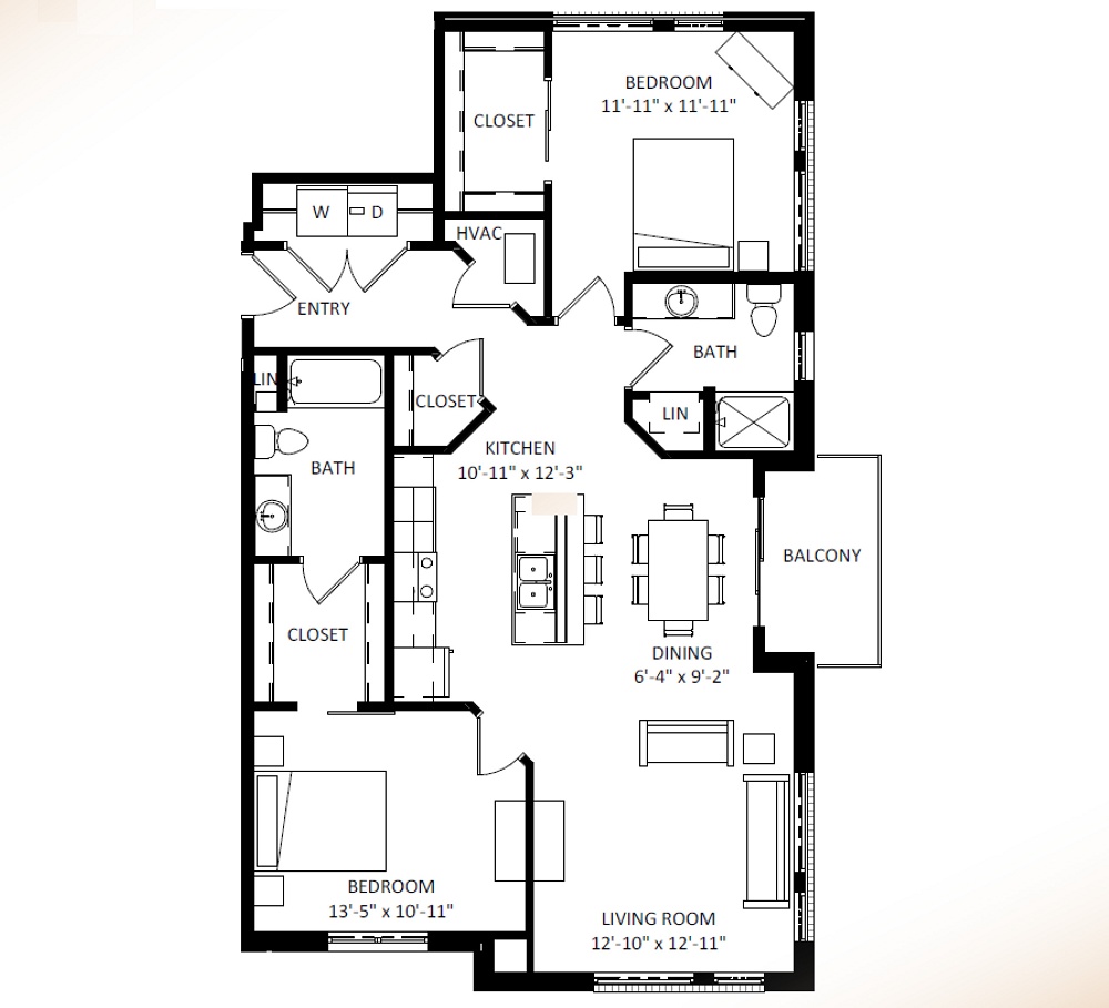 2 Bedroom / 2 Bath