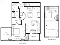 1 Bedroom + Loft + Den / 1 Bath
