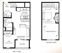 Lofted 1 Bedroom + Den / 1 Bath