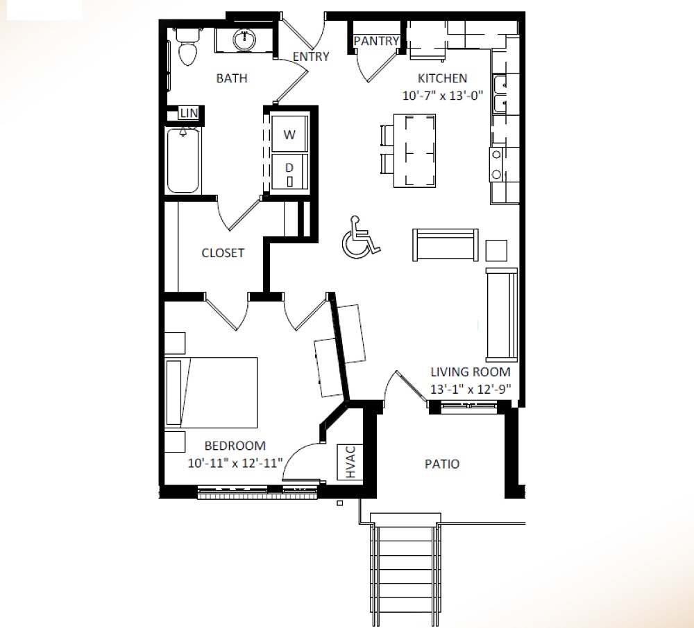 1 Bedroom / 1 Bath