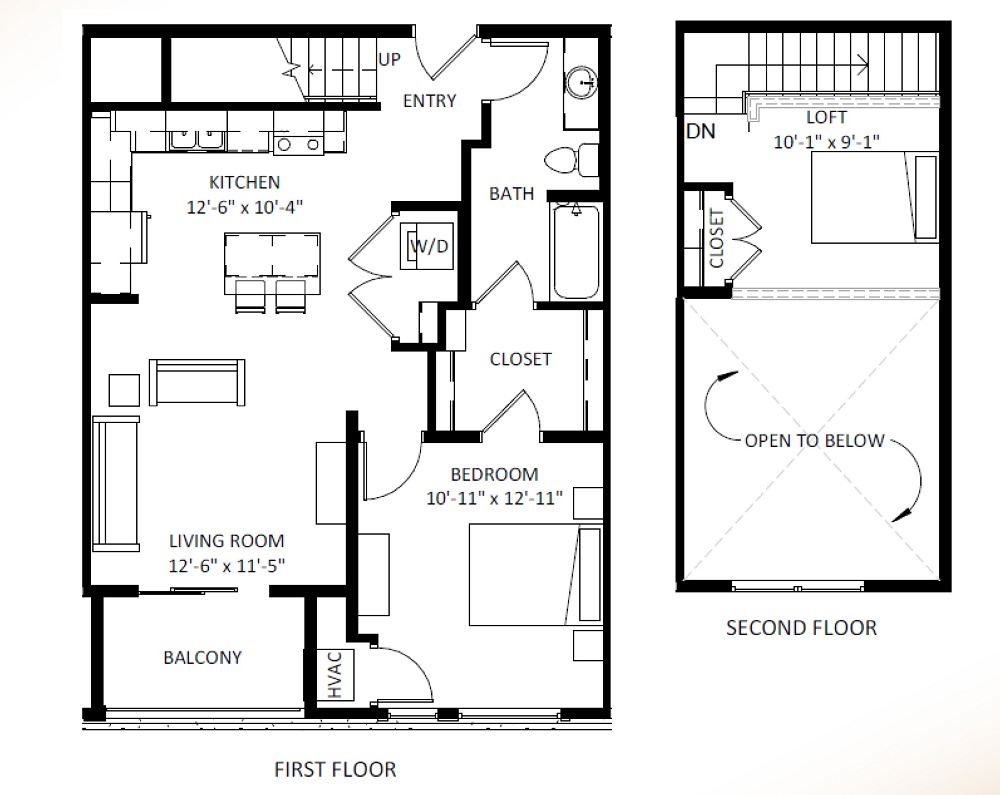 1 Bedroom + Loft / 1 Bath