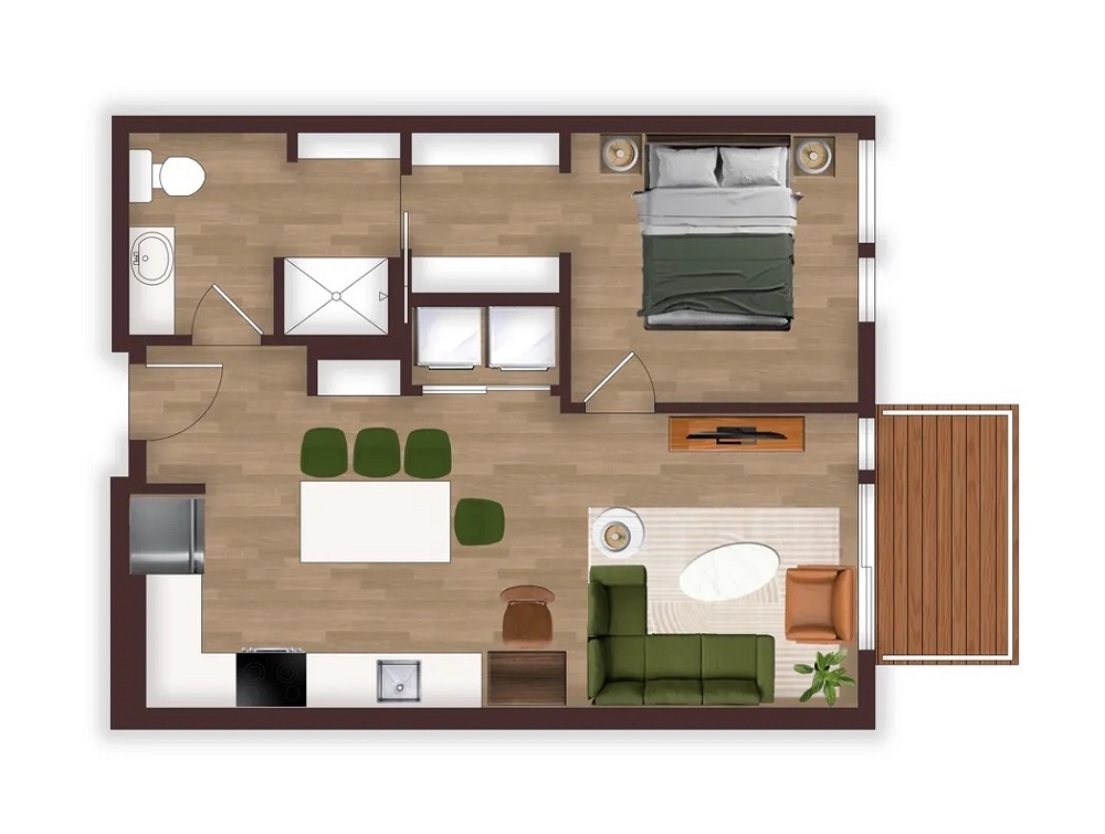 Unit 1A (With Patio)