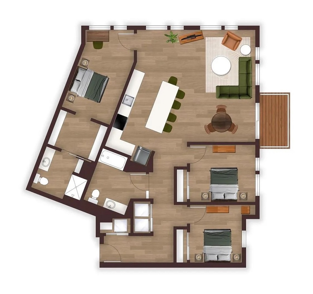 Unit 3A (ADA With Patio)