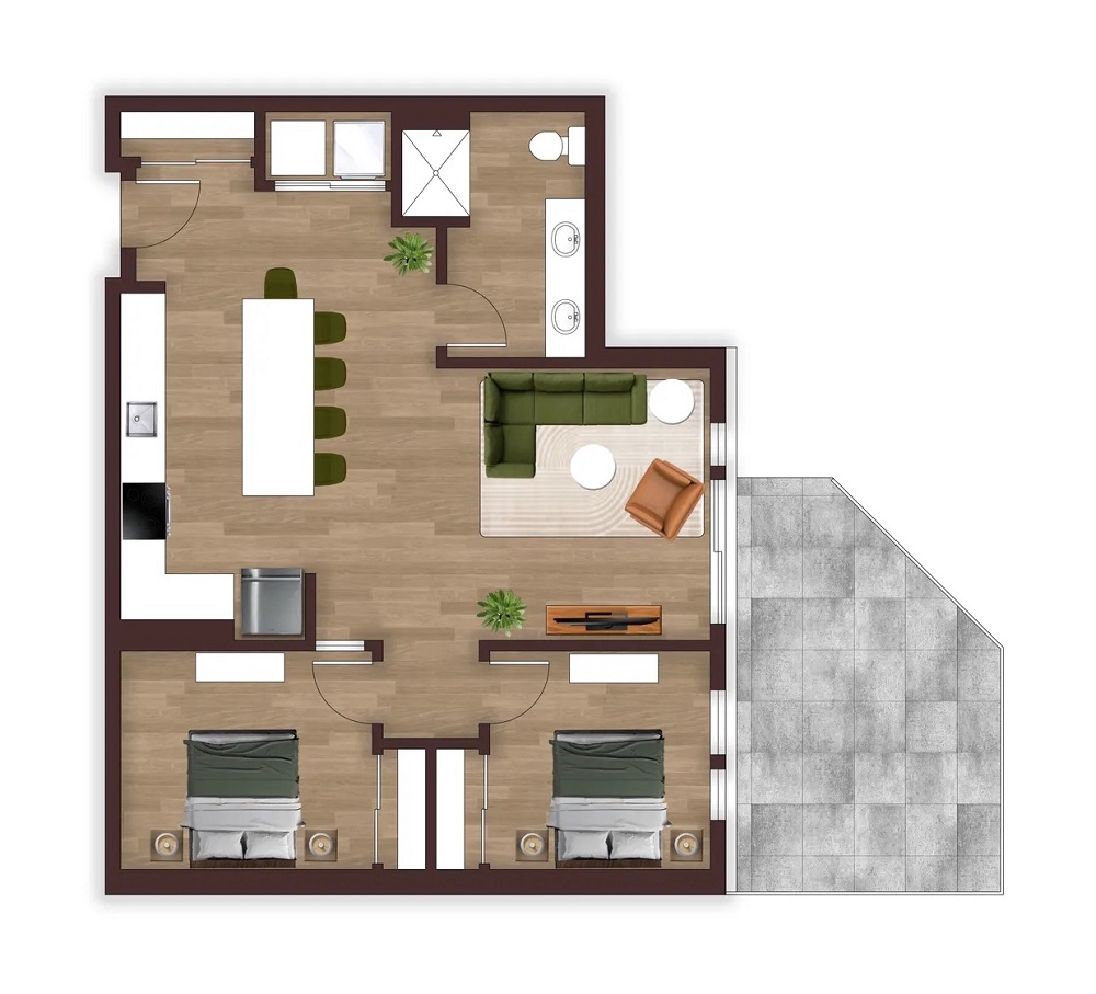 Unit 2C (XL Patio)