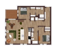 Unit 2B (With Patio)