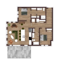 Unit 2B (XL Patio)