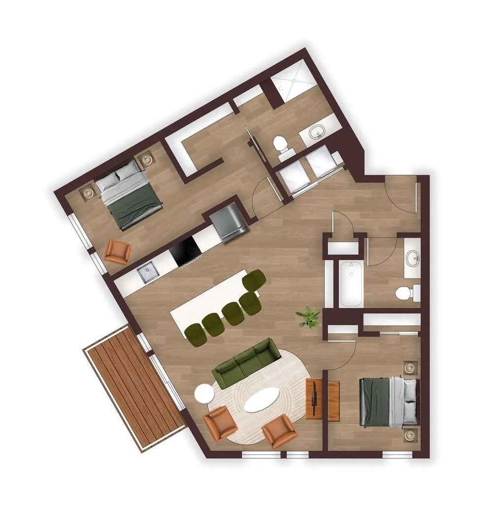 Unit 2G (With Patio)