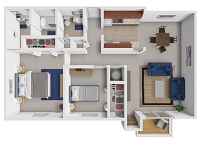 2 Bedroom / 1.5 Bath
