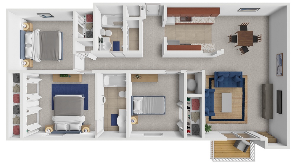 3 Bedroom / 2 Bath