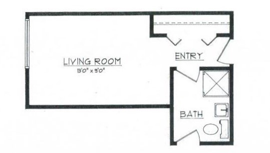Studio Shared Bath