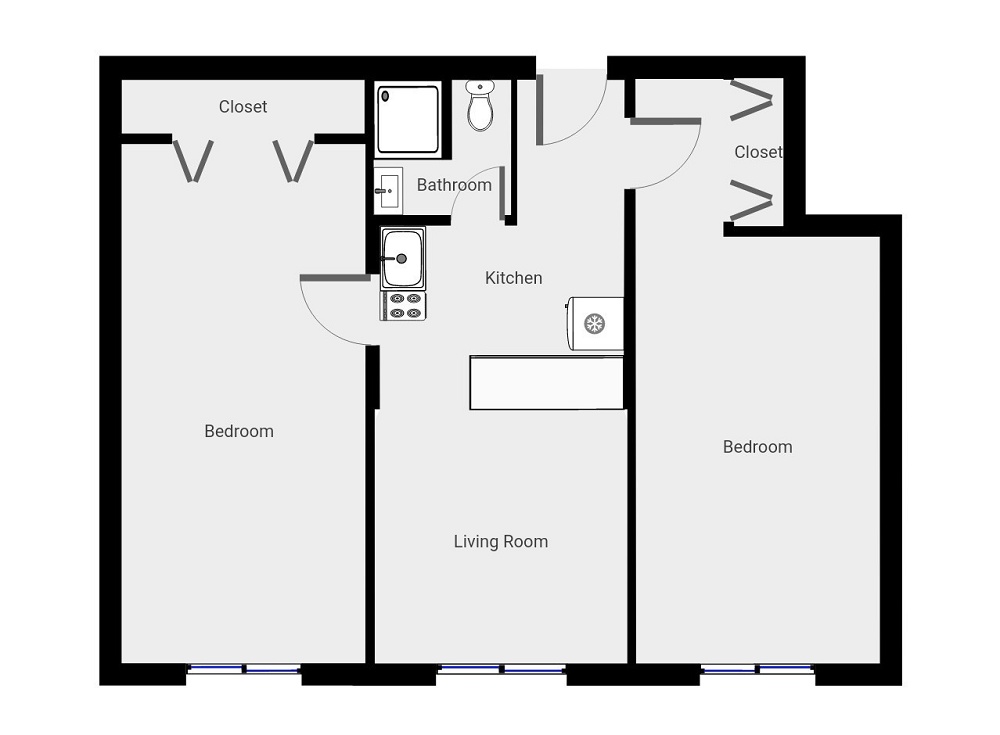 2 Bedroom / 1 Bath