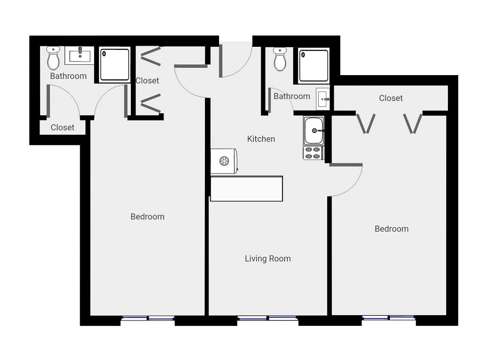 2 Bedroom / 2 Bath