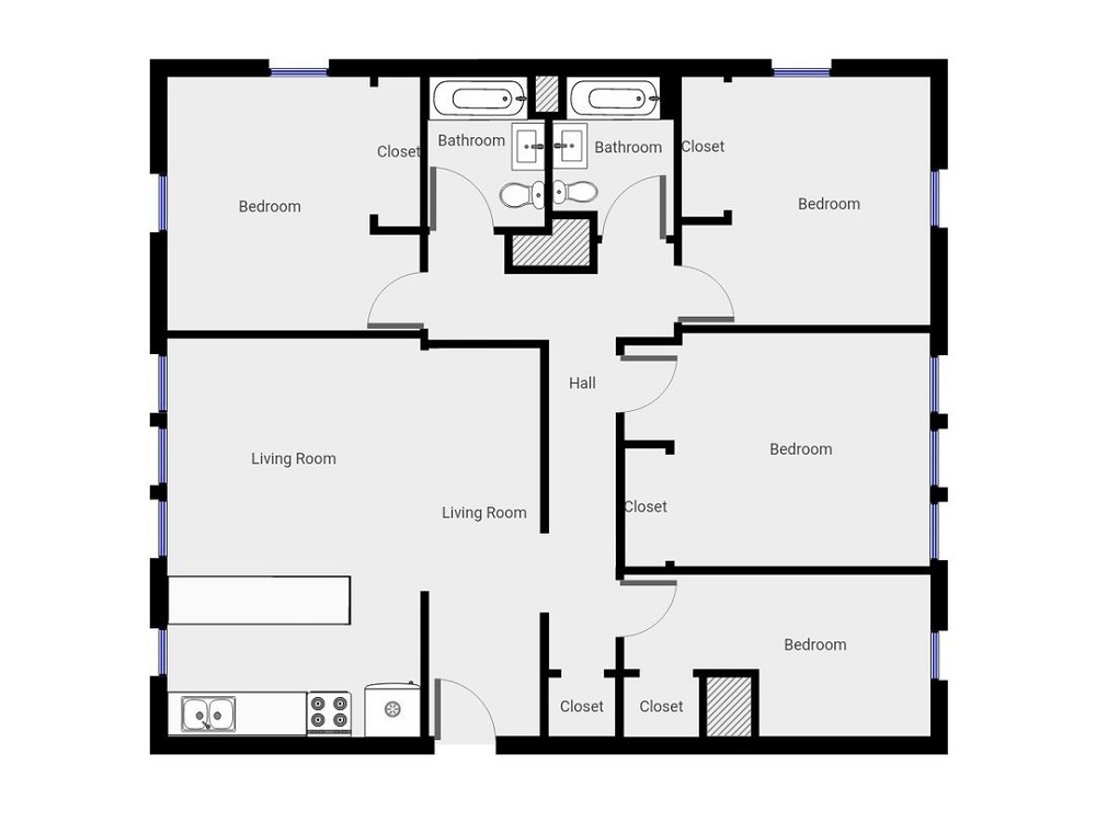 4 Bedroom / 2 Bath