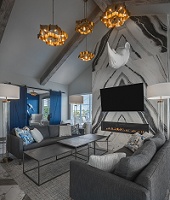 Mill District Apartments - Rooftop Clubhouse with Fireplace