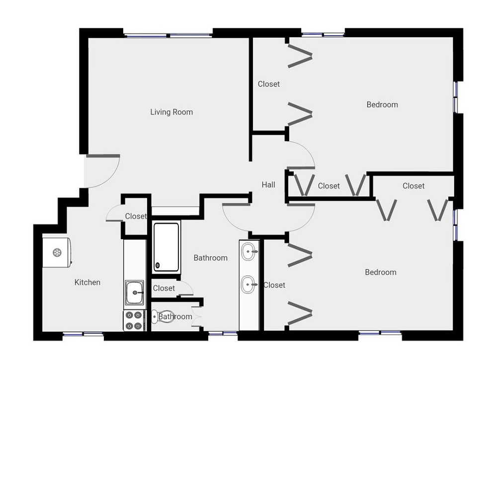 2 Bedroom/1 Bath