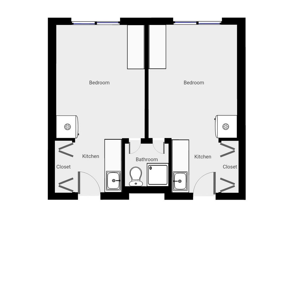 Studio/Shared Bath