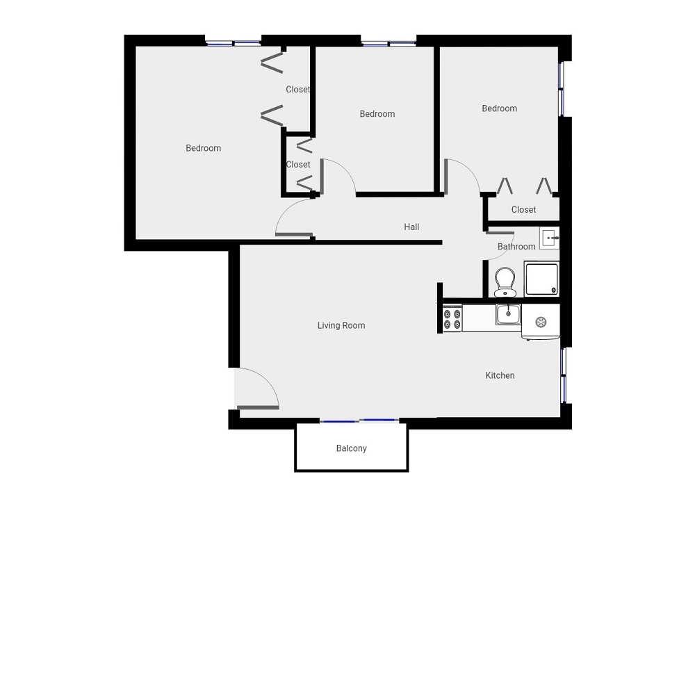3 Bedroom / 1 Bath