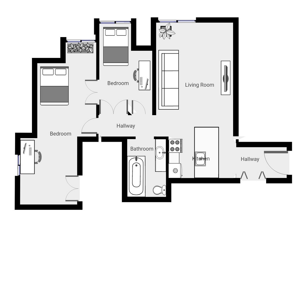 2 Bed/1 Bath