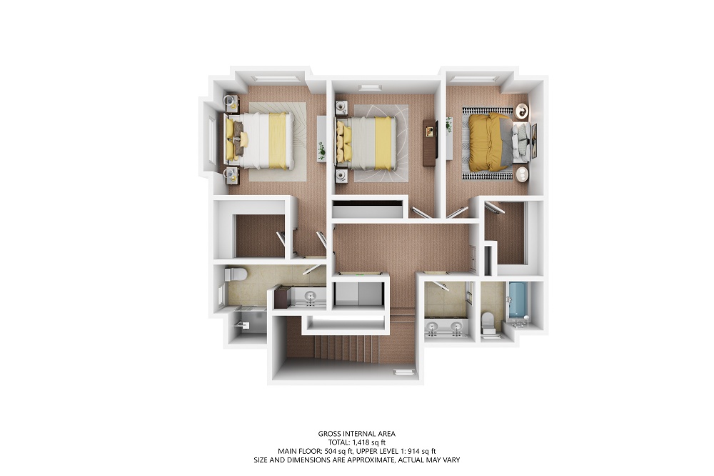3 Bedroom / 3 Bath Second Floor