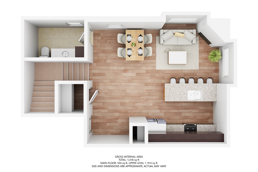3 Bedroom / 3 Bath First Floor
