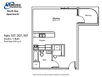 Apts 107, 207, 307